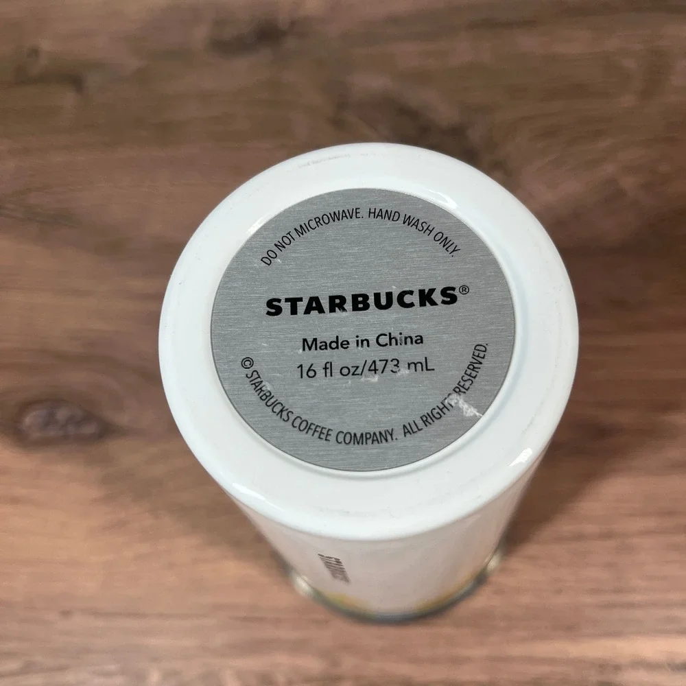 Starbucks Tumbler Thailand Cassia Fistula 16oz White Yellow Floral Stainless Mug - Picture 7 of 11